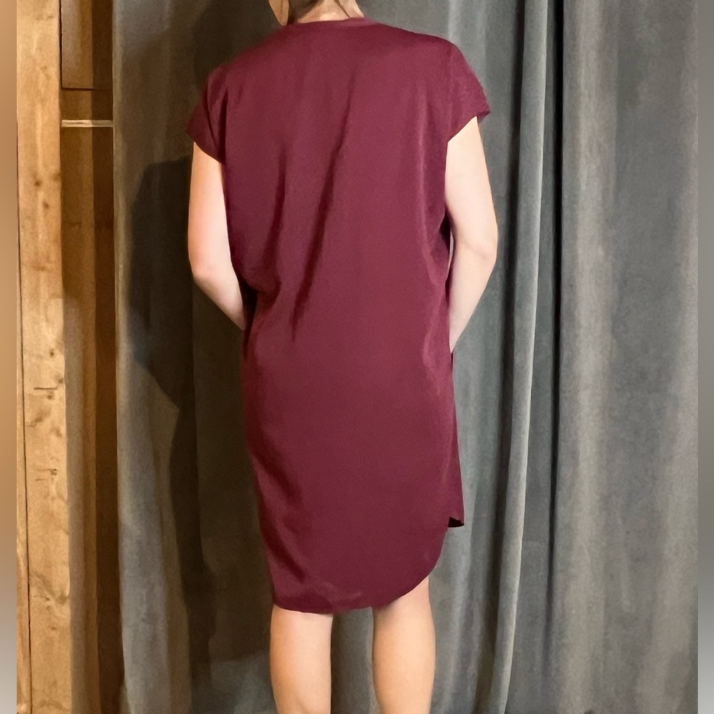 VINCE super cute burgundy maroon tunic dress size medium - Picture 6 of 8